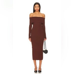 Heart Struck Midi Dress in Mocha